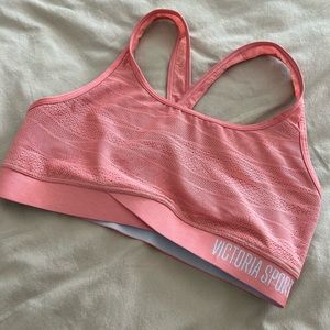 Coral size L Victoria Sport Sports Bra. Worn once. Beautiful color.